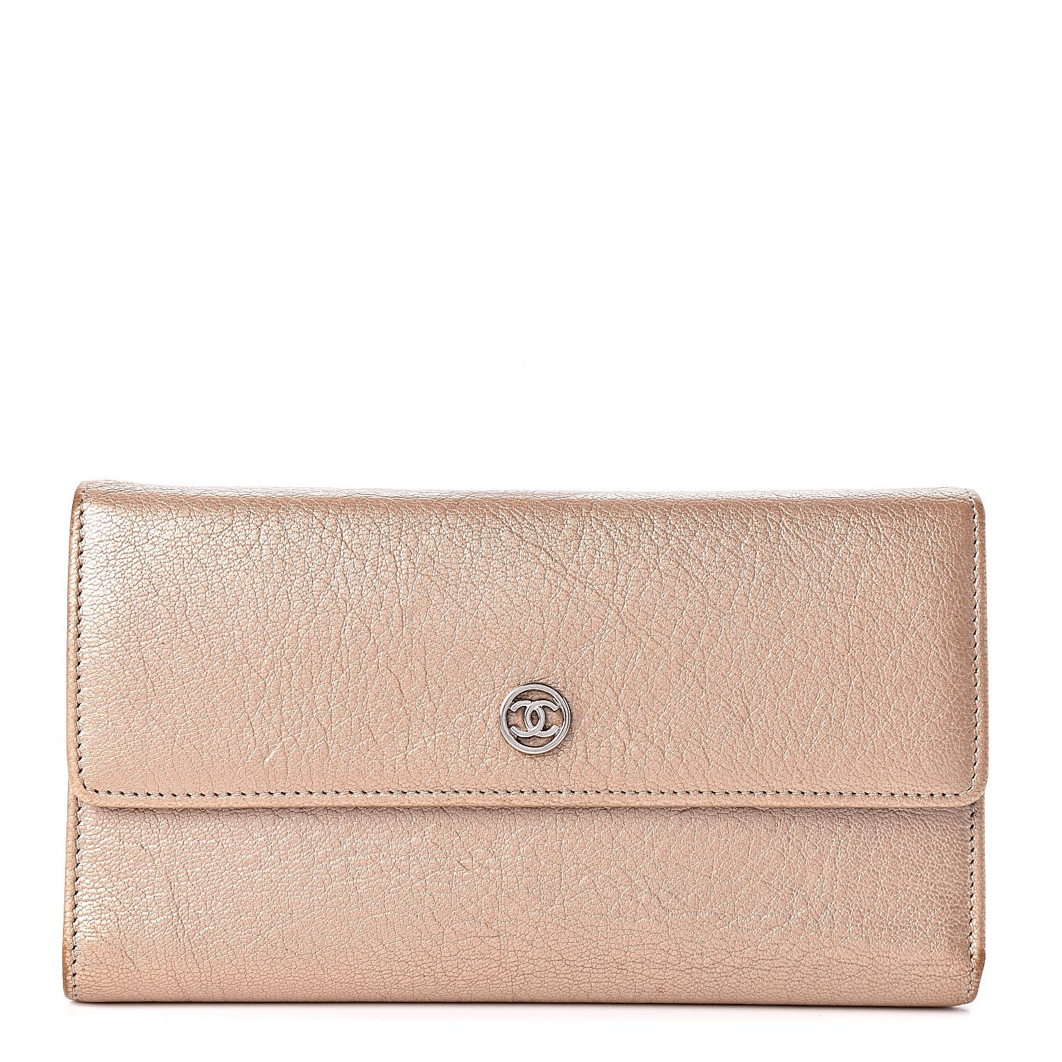 Chanel Metallic Goatskin Large Flap Wallet Gold 1 of 16