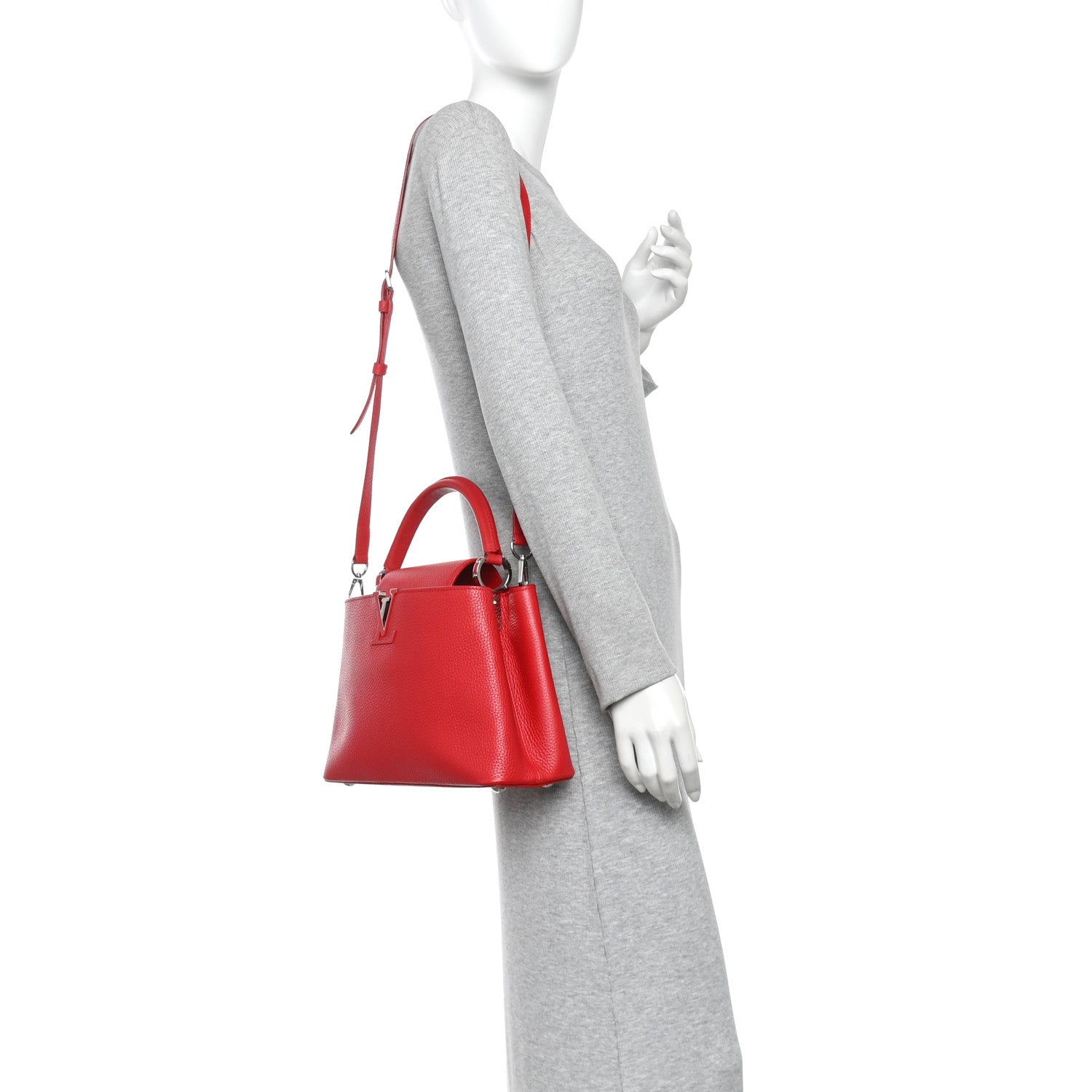 Louis Vuitton Taurillon Capucines PM Rubis 2 of 12