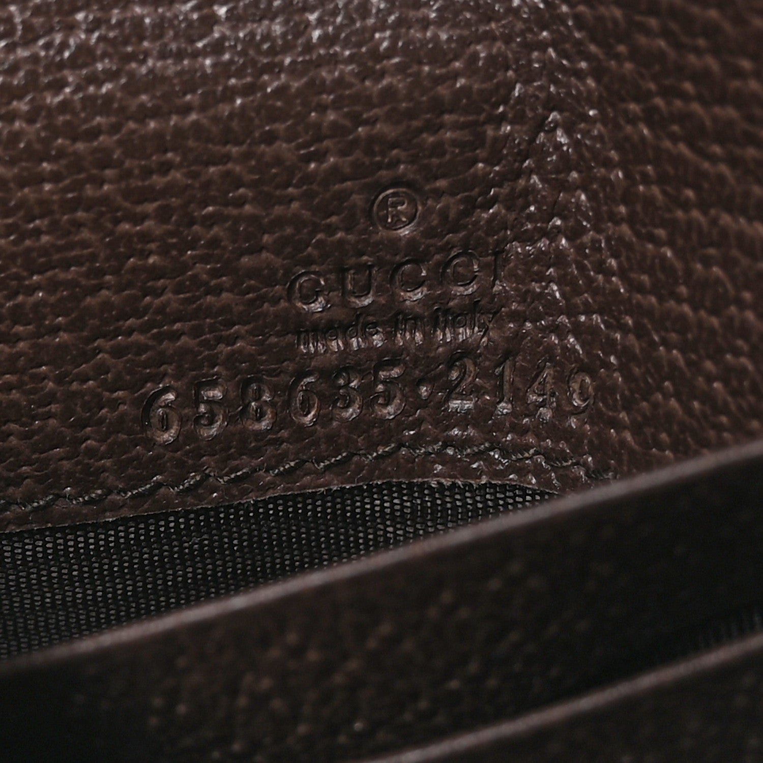 Gucci Monogram Jumbo GG Textured Dollar Calfskin Diana Compact Wallet Camel Ebony New Acero 6 of 6