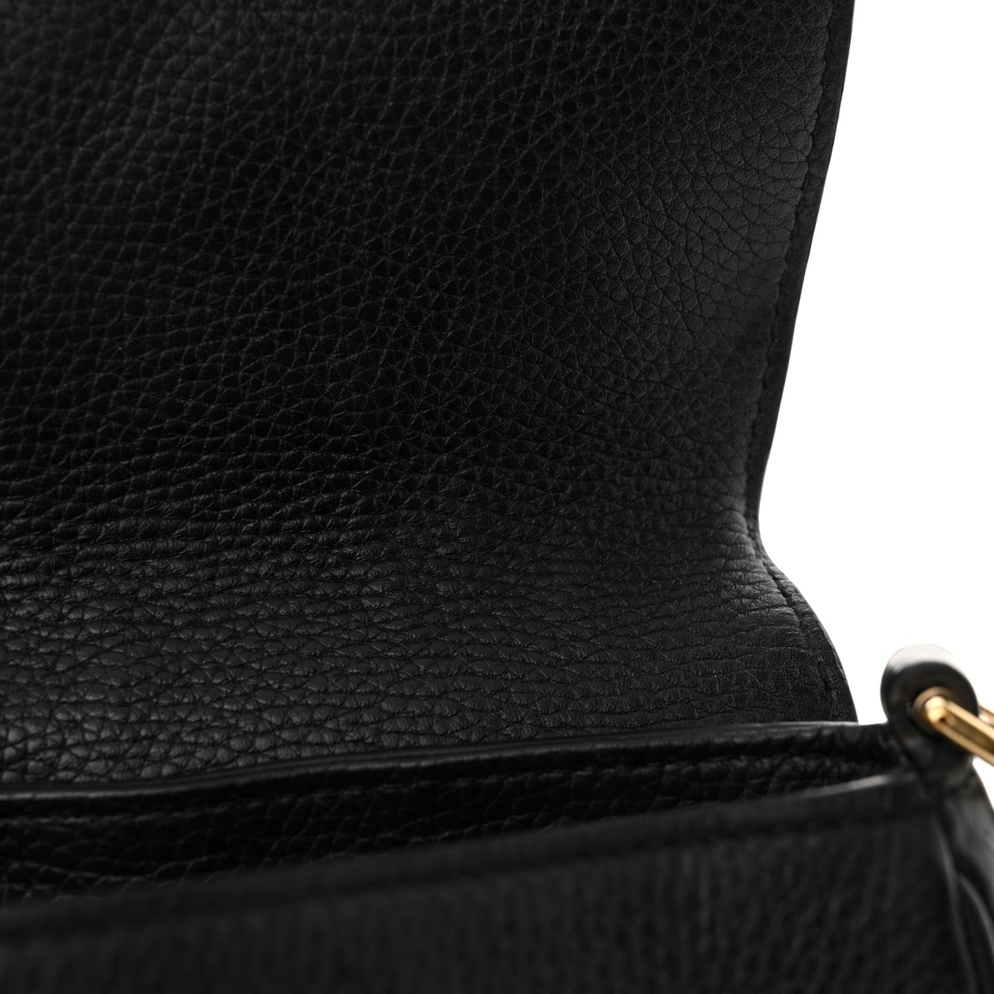 Pebbled Calfskin Medium Soho Flap Crossbody Black