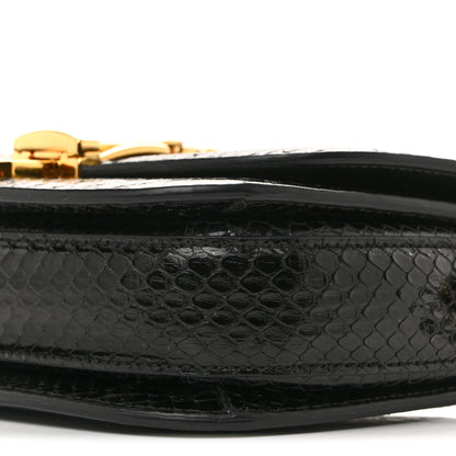 Gucci Snakeskin Mini Sylvie 1969 Messenger Bag Black 10 of 16