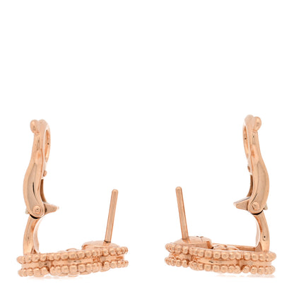 Van Cleef & Arpels 18K Rose Gold Mother of Pearl Lucky Springs Plum Blossom Earrings 3 of 5