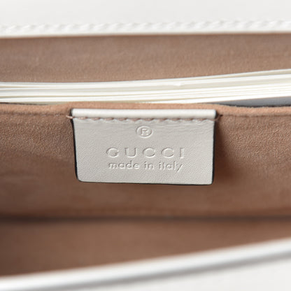 Gucci Calfskin Embroidered Mini Sylvie Top Handle Bag White 7 of 10