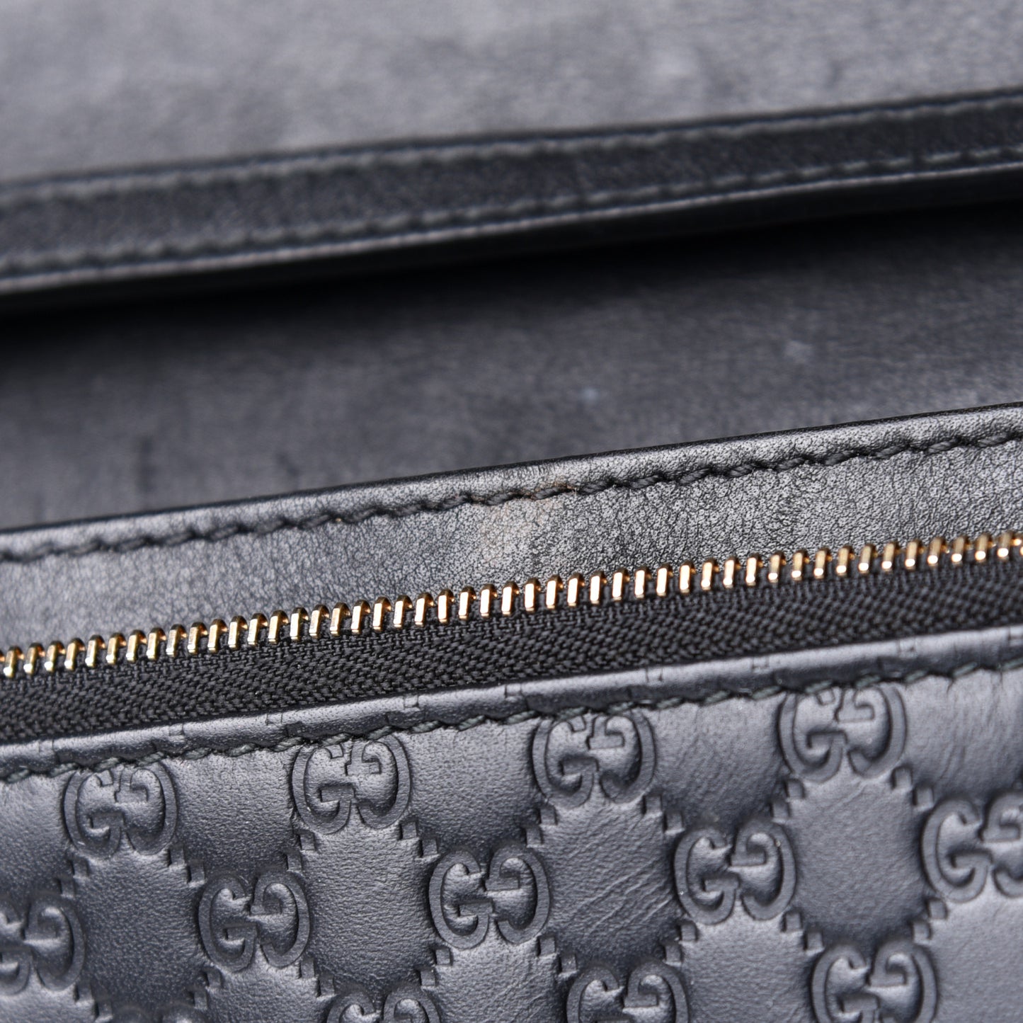 Microguccissima Crossbody Wallet Black