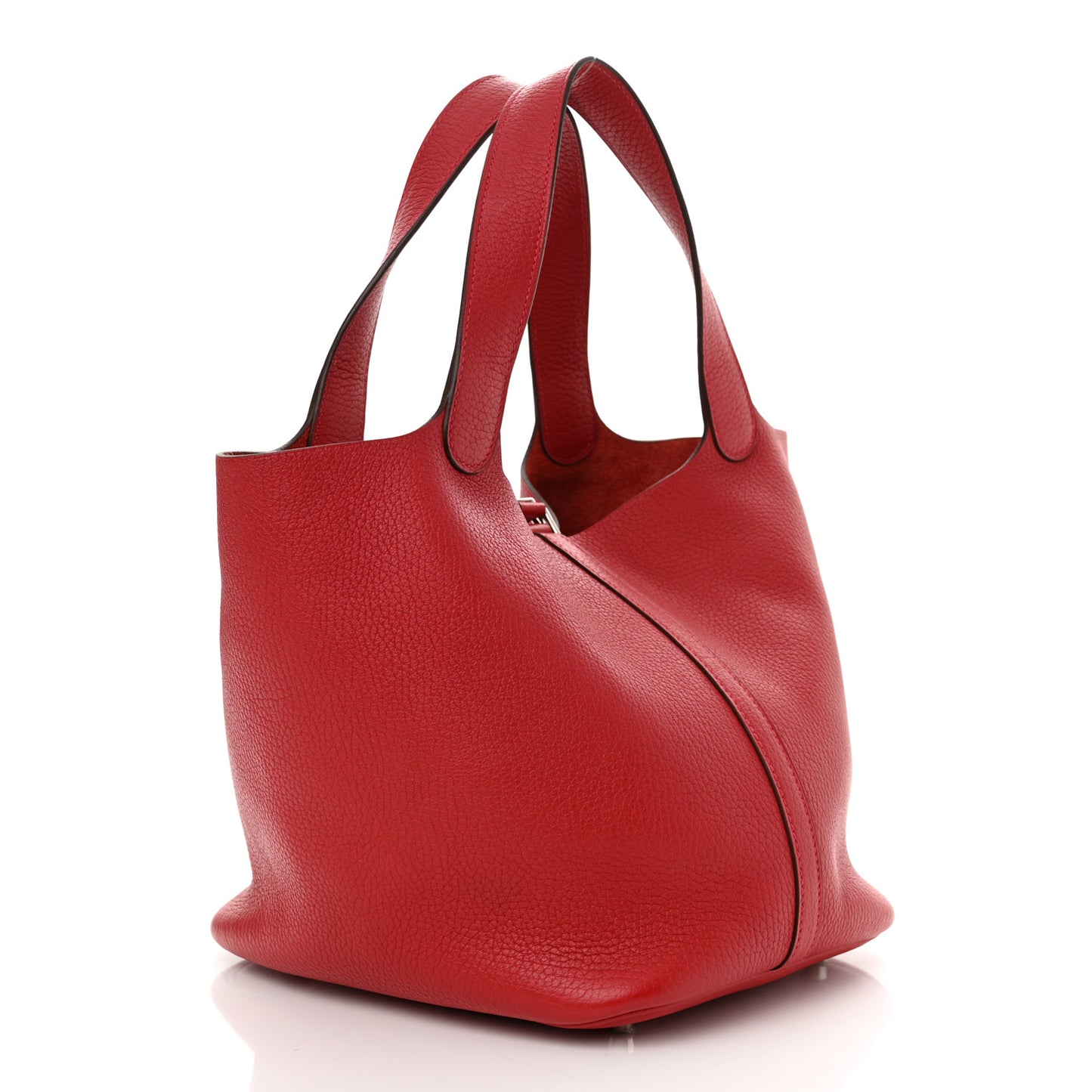 Taurillon Clemence Picotin Lock 22 MM Rouge Casaque