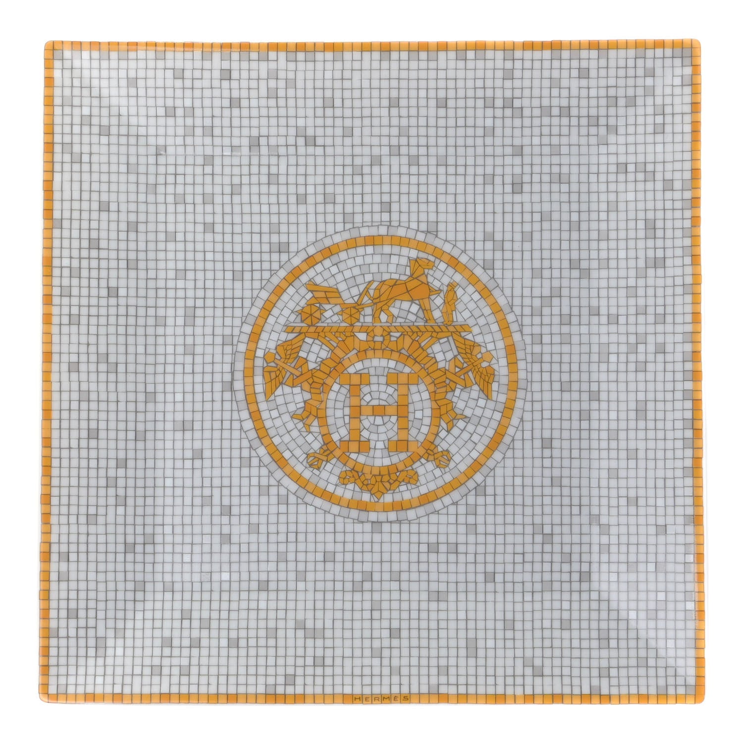 Hermes Porcelain Mosaique au 24 Square Plate 1 of 4