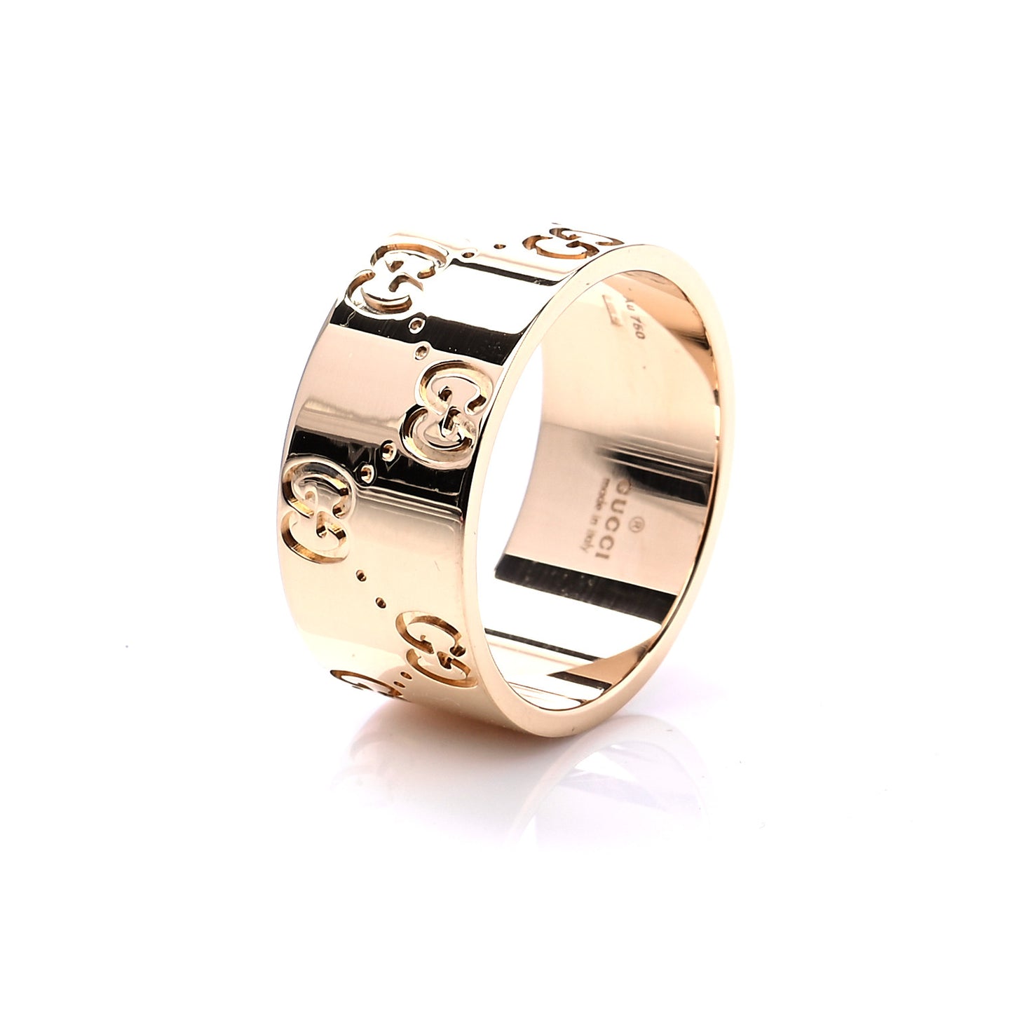 18K Yellow Gold 9mm Icon Band Ring 56 7.5
