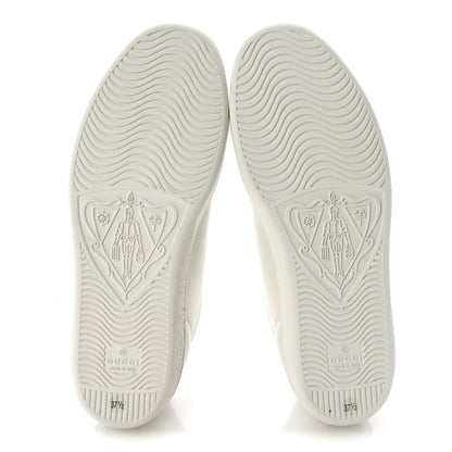 Gucci Calfskin Interlocking G Perforated Womens Ace Sneakers 37.5 White Grey Sky 6 of 10
