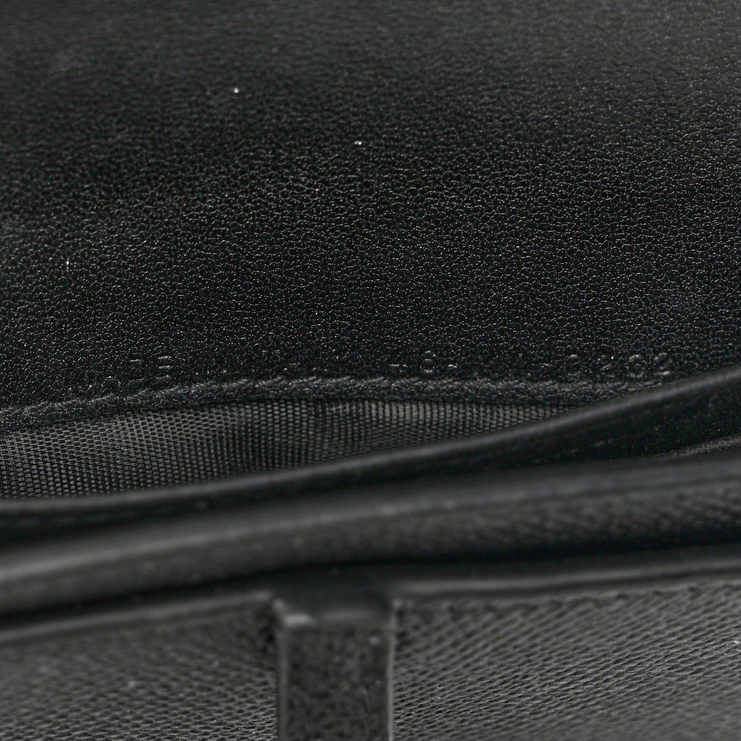Christian Dior Grained Calfskin Saddle Chain Wallet Pouch Black 8 of 12