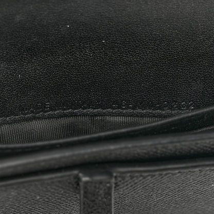 Christian Dior Grained Calfskin Saddle Chain Wallet Pouch Black 8 of 12