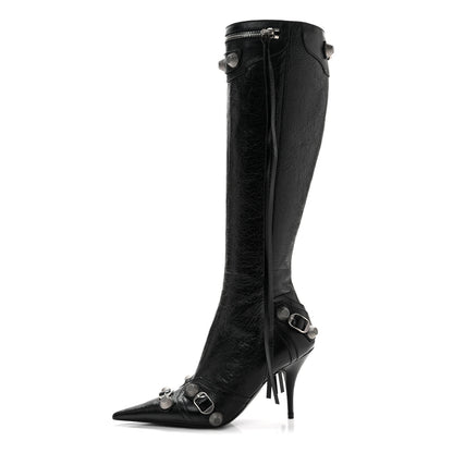 Balenciaga Agneau Arena Spike Spiked Cagole 90mm Boots 35 Black 1 of 9