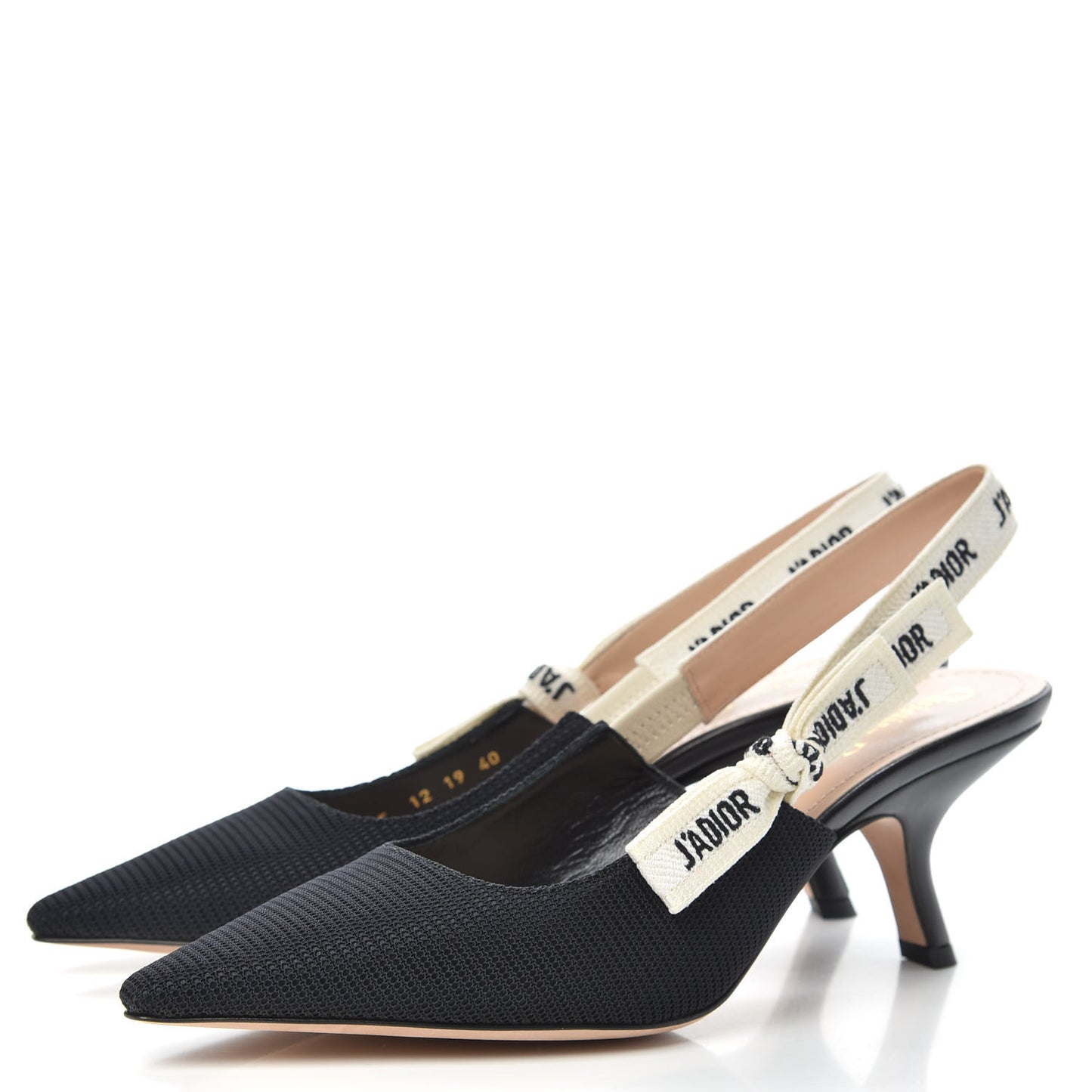 Technical Canvas Ribbon J Adior Slingback 65mm Pumps 40 Black
