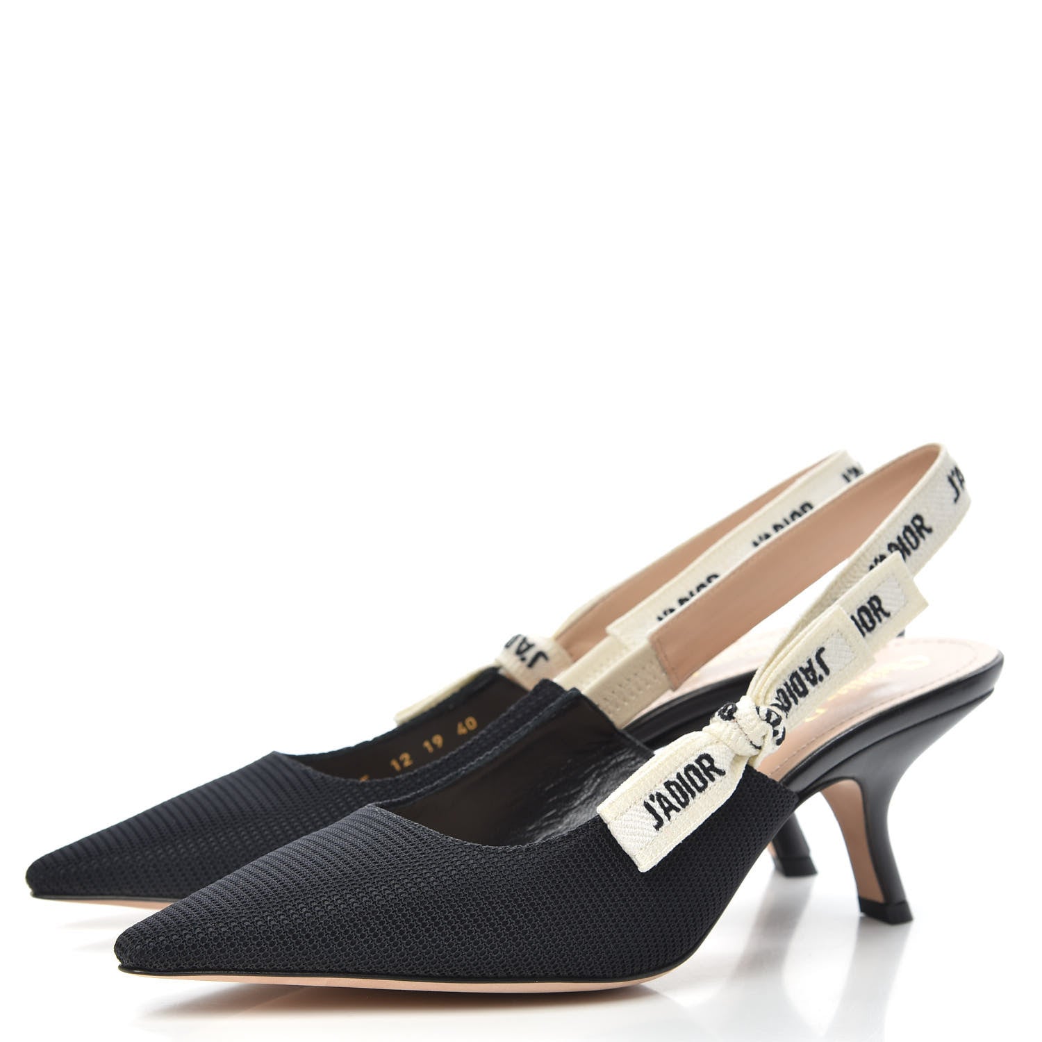Christian Dior Technical Canvas Ribbon J Adior Slingback 65mm Pumps 40 Black 3 of 9