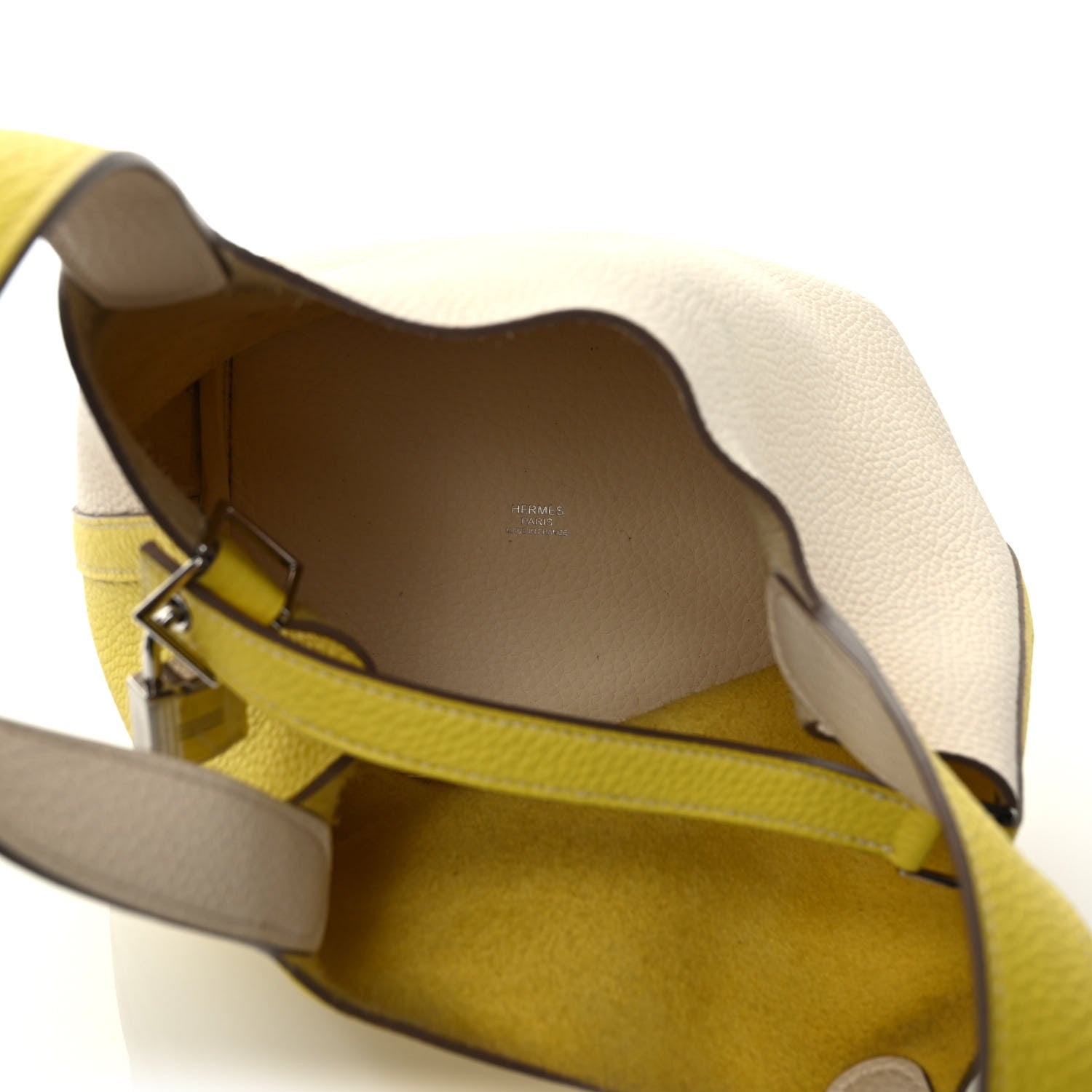 Hermes Taurillon Clemence Casaque Picotin Lock 18 PM Lime Nata 5 of 8