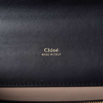Chloe Calfskin Crocodile Embossed Aby Chain Shoulder Bag Full Blue 8 of 9