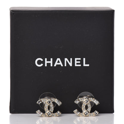 Chanel Crystal Baguette CC Earrings Gold 5 of 5