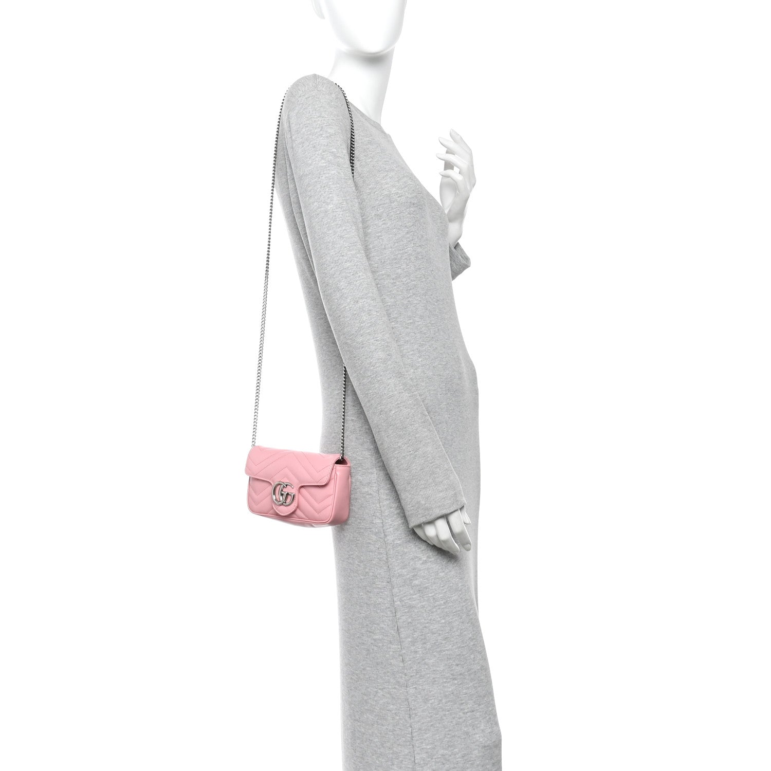 Gucci Calfskin Matelasse Super Mini GG Marmont Shoulder Bag Wild Rose Wild Rose 2 of 11
