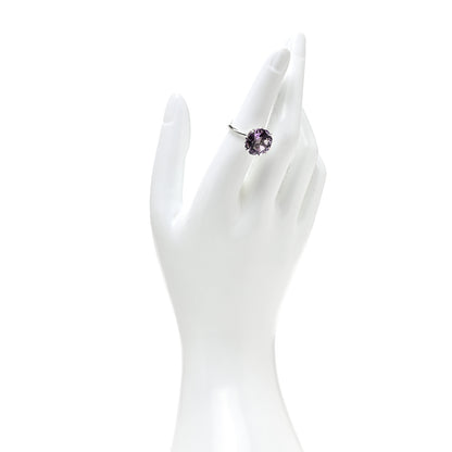 Tiffany Sterling Silver Amethyst Sparklers Octagonal Cocktail Ring 51.5.75 2 of 6