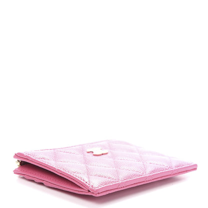 Chanel Caviar Quilted CC Zip Card Holder Pink 4 of 10