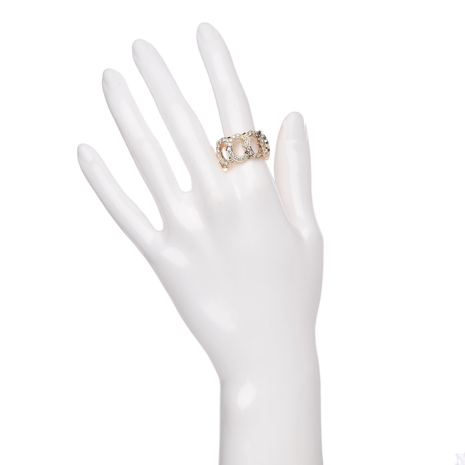 Cartier 18K Yellow Gold Diamond C De Band Ring 55 7.25 2 of 4