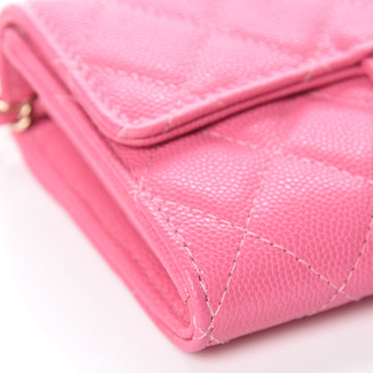 Chanel Caviar Quilted Clutch With Chain Pink 9 of 11