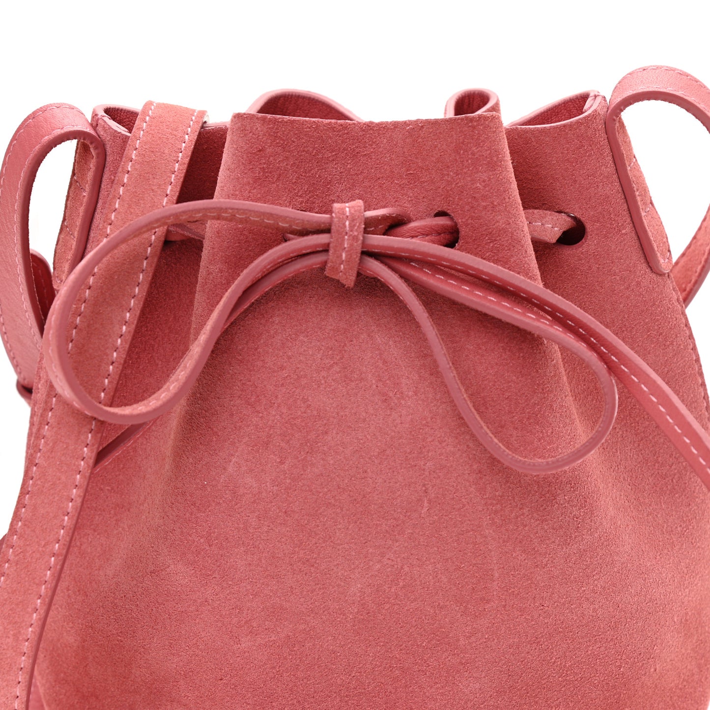 Suede Mini Mini Bucket Bag Blush