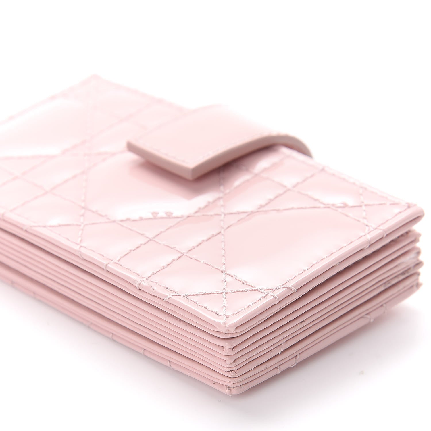 Christian Dior Patent Cannage Lady Dior 5-Gusset Card Holder Pink 7 of 9