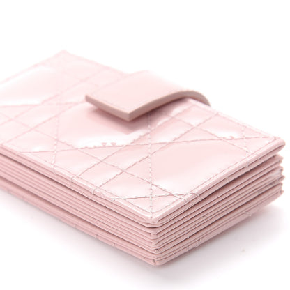Christian Dior Patent Cannage Lady Dior 5-Gusset Card Holder Pink 7 of 9