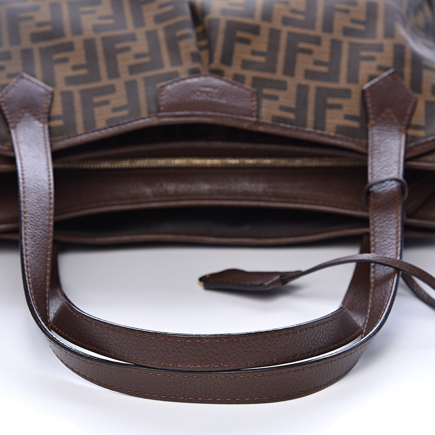 Fendi Zucca Vitello Artic Grande Shopping Tote Tobacco Castagna 10 of 16