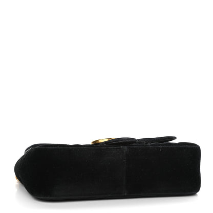 Gucci Velvet Matelasse Mini GG Marmont Shoulder Bag Black 4 of 10