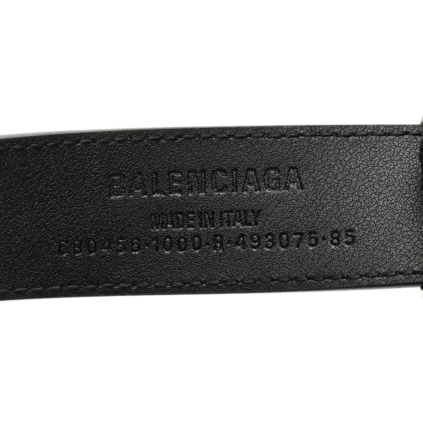 X BALENCIAGA Plutone Calfskin Belt 85 34 Black