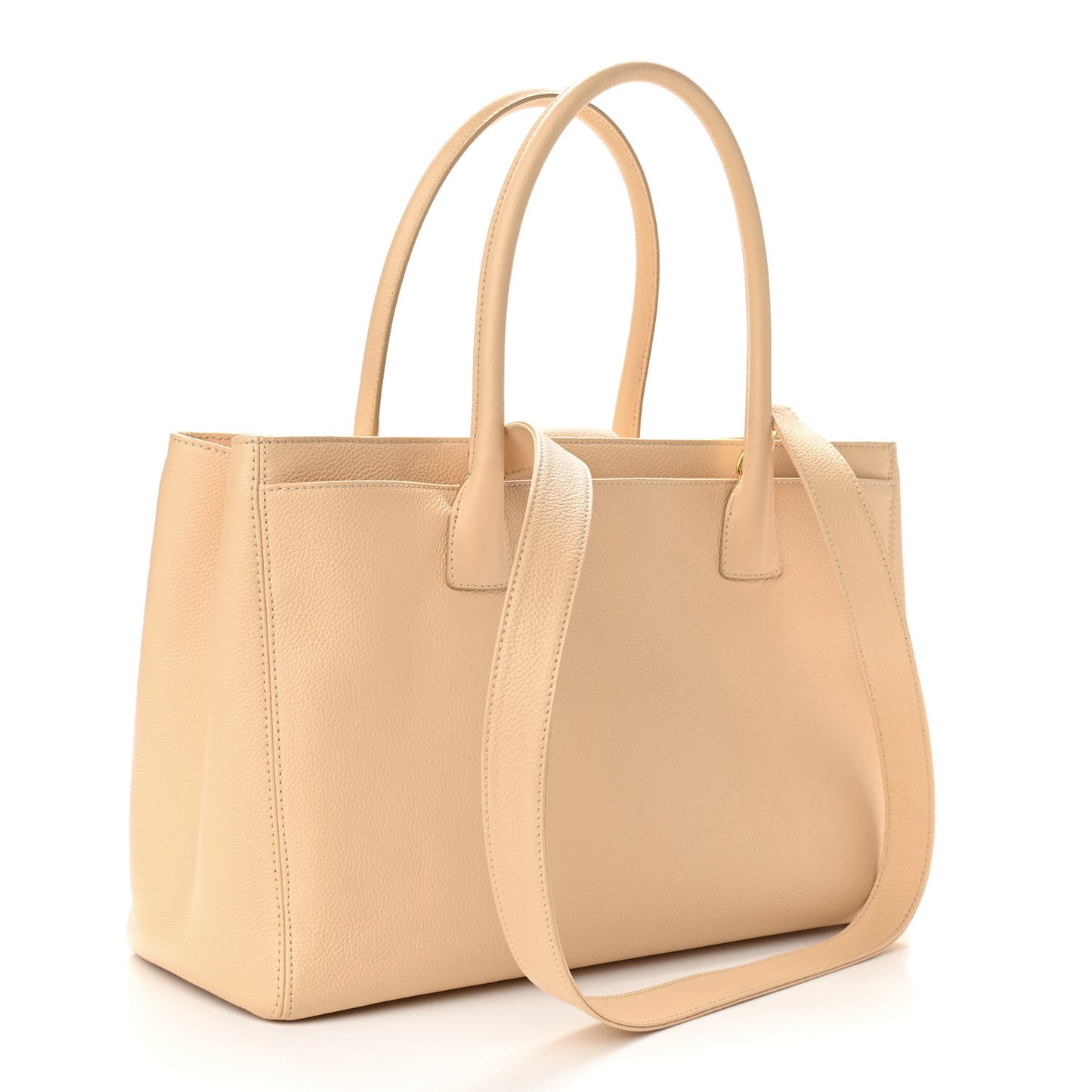 Calfskin Cerf Executive Shopper Tote Beige