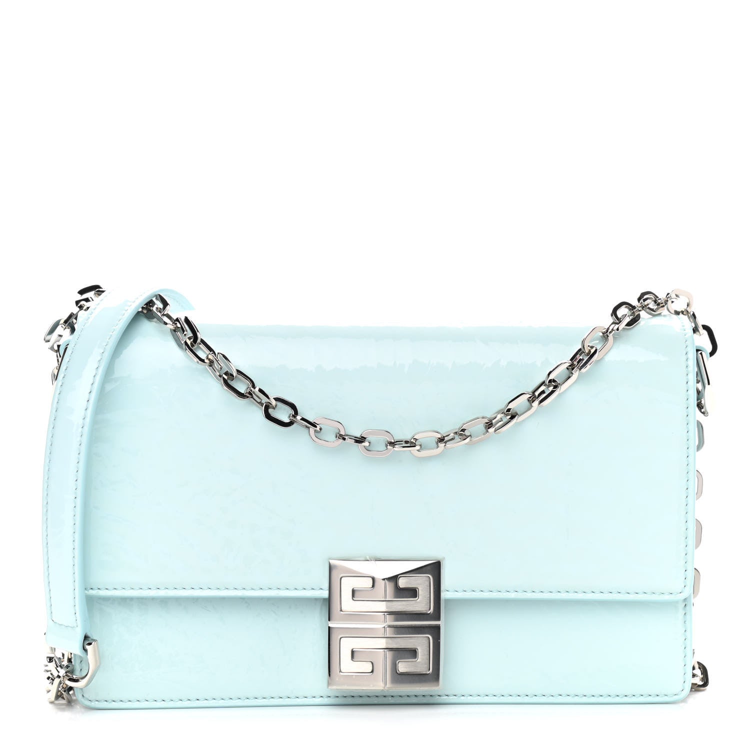 Givenchy Patent Textured Goatskin Small 4G Crossbody Sky Blue 1 of 8