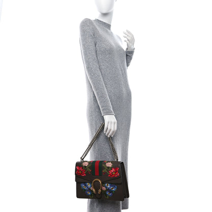 Gucci Calfskin Web Floral Embroidered Medium Dionysus Shoulder Bag New Acero 2 of 12