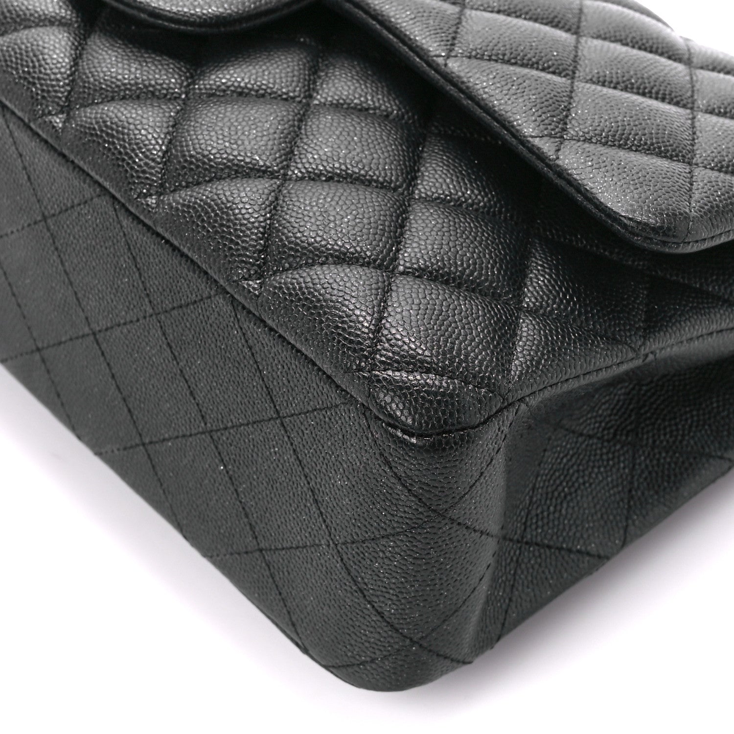 Chanel Iridescent Caviar Quilted Medium Double Flap Black 11 of 13