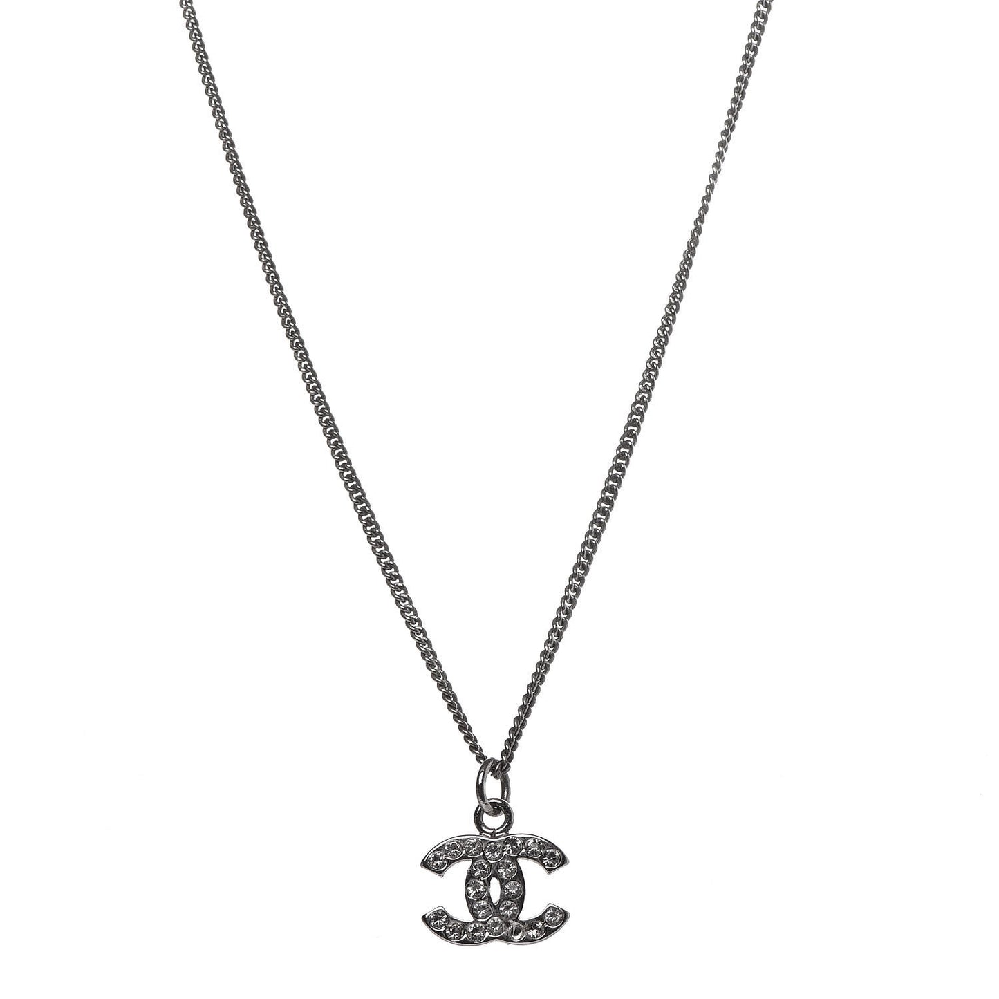 Crystal CC Necklace Silver