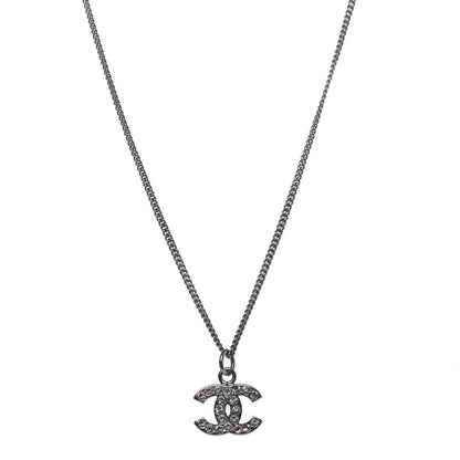 Chanel Crystal CC Necklace Silver 1 of 4