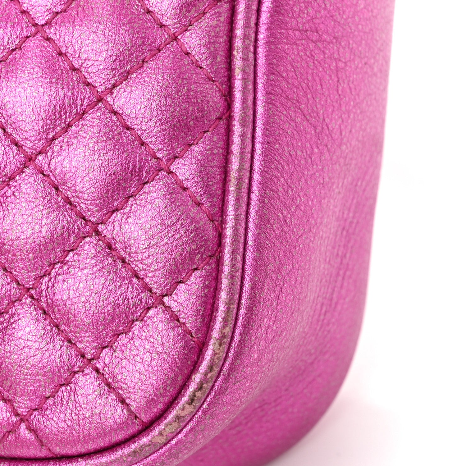 Gucci Laminated Nappa Trapuntata Small Zumi Shoulder Bag Fuxia 13 of 15