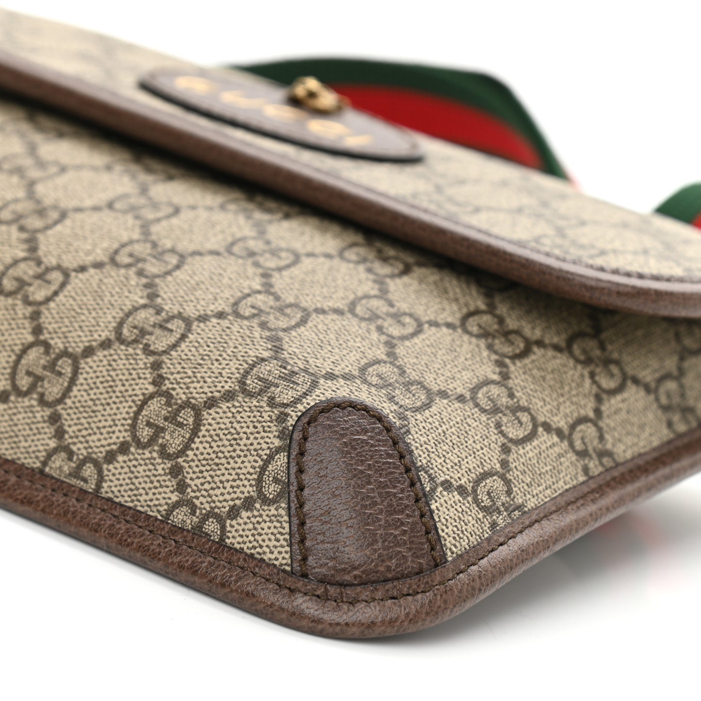 GG Supreme Monogram Neo Vintage Web Belt Bag Brown