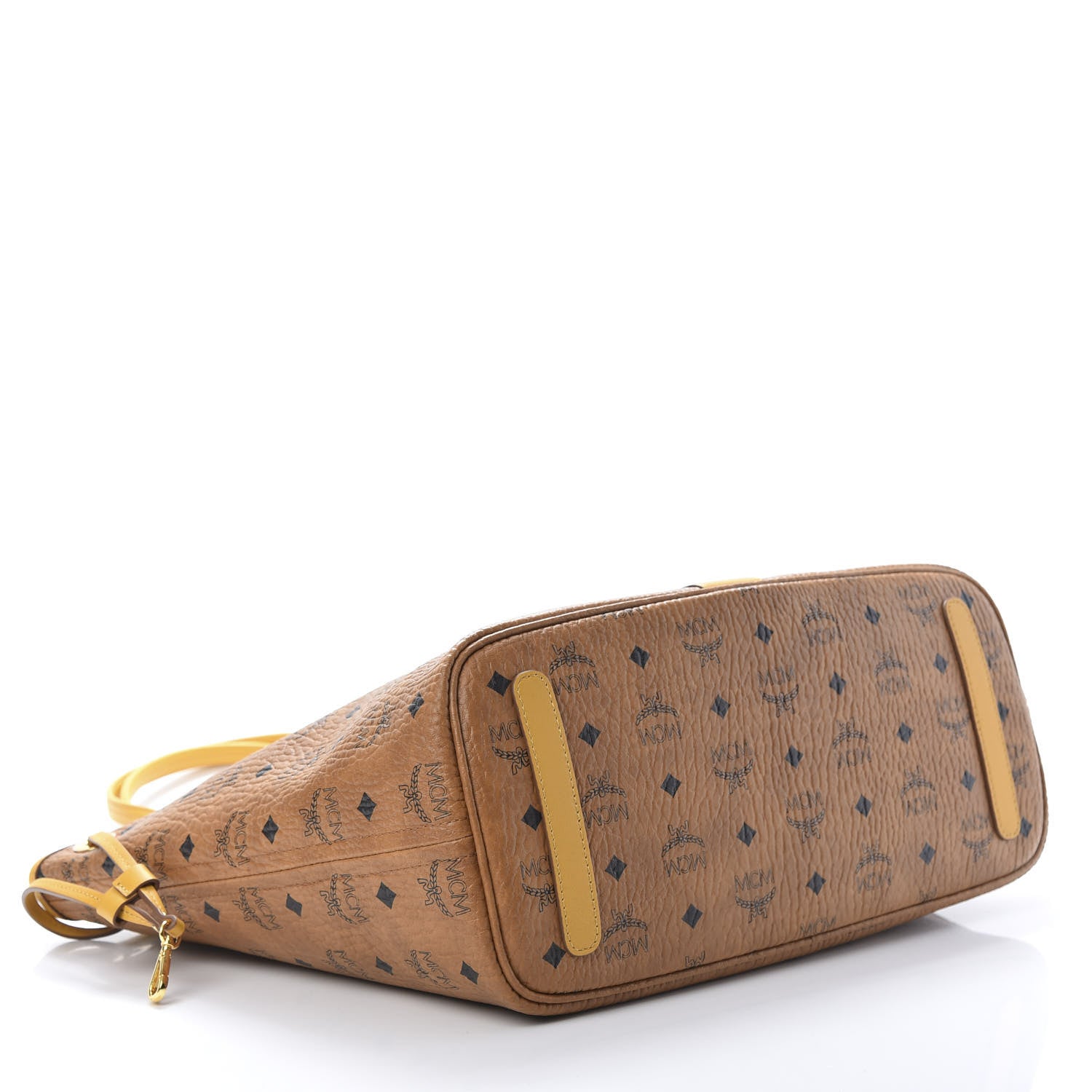 MCM Visetos Medium Liz Reversible Shopper Tote Cognac Yellow 7 of 16