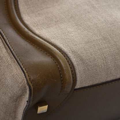 Celine Calfskin Linen Mini Tri-Color Luggage Khaki 12 of 22