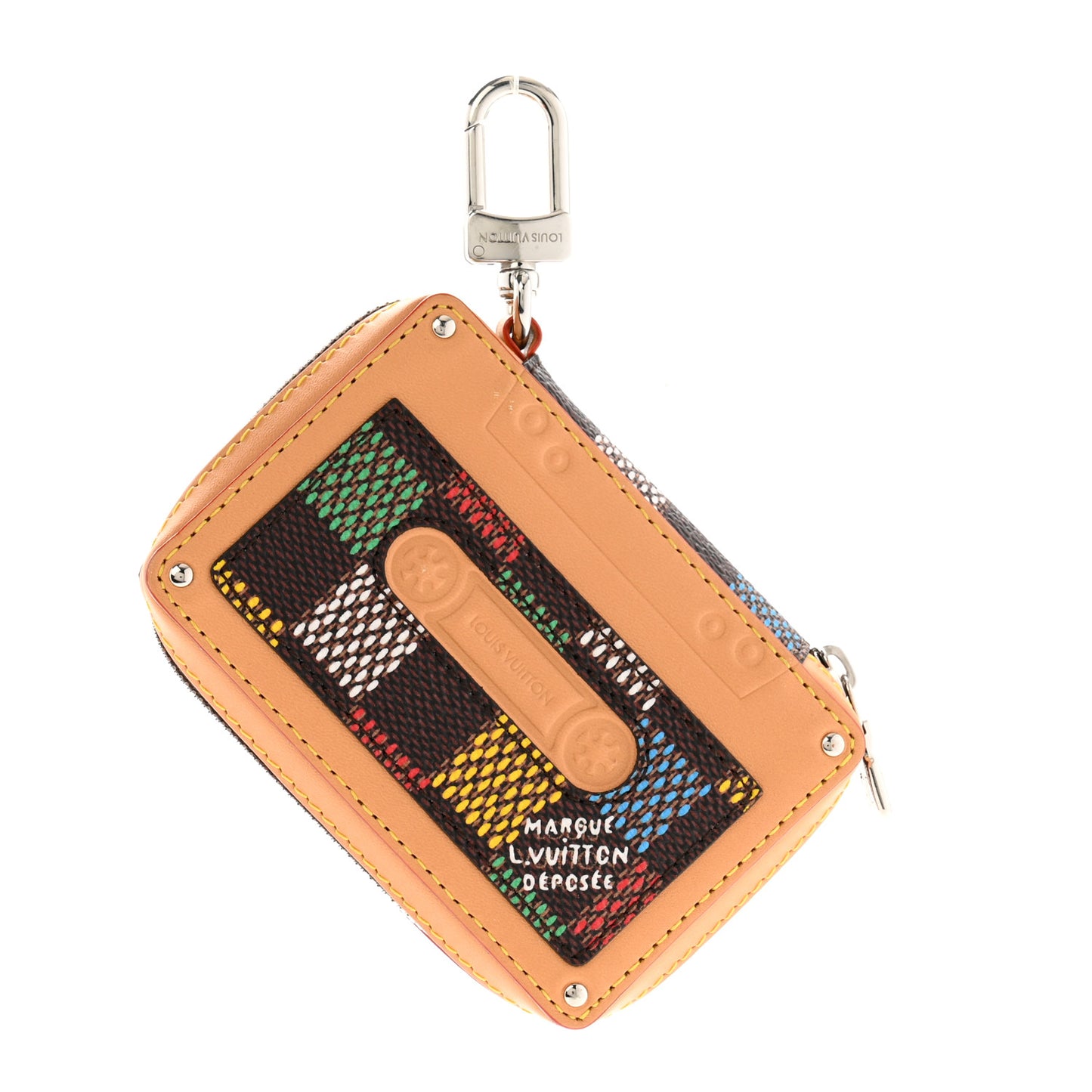 LV Vers Damier Tape Key Holder Bag Charm Multicolor
