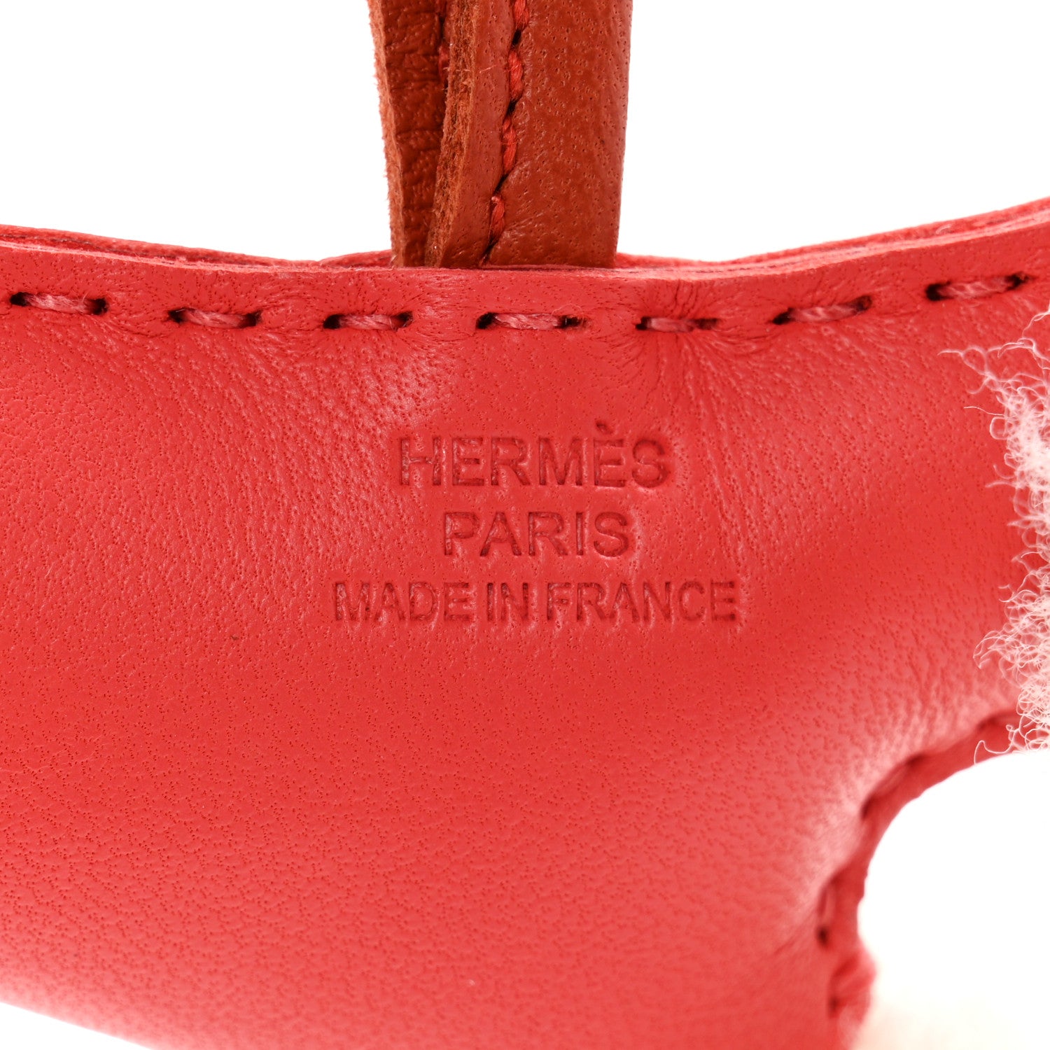 Hermes Milo Lambskin Shearling Budy Charm Orange Poppy 3 of 6