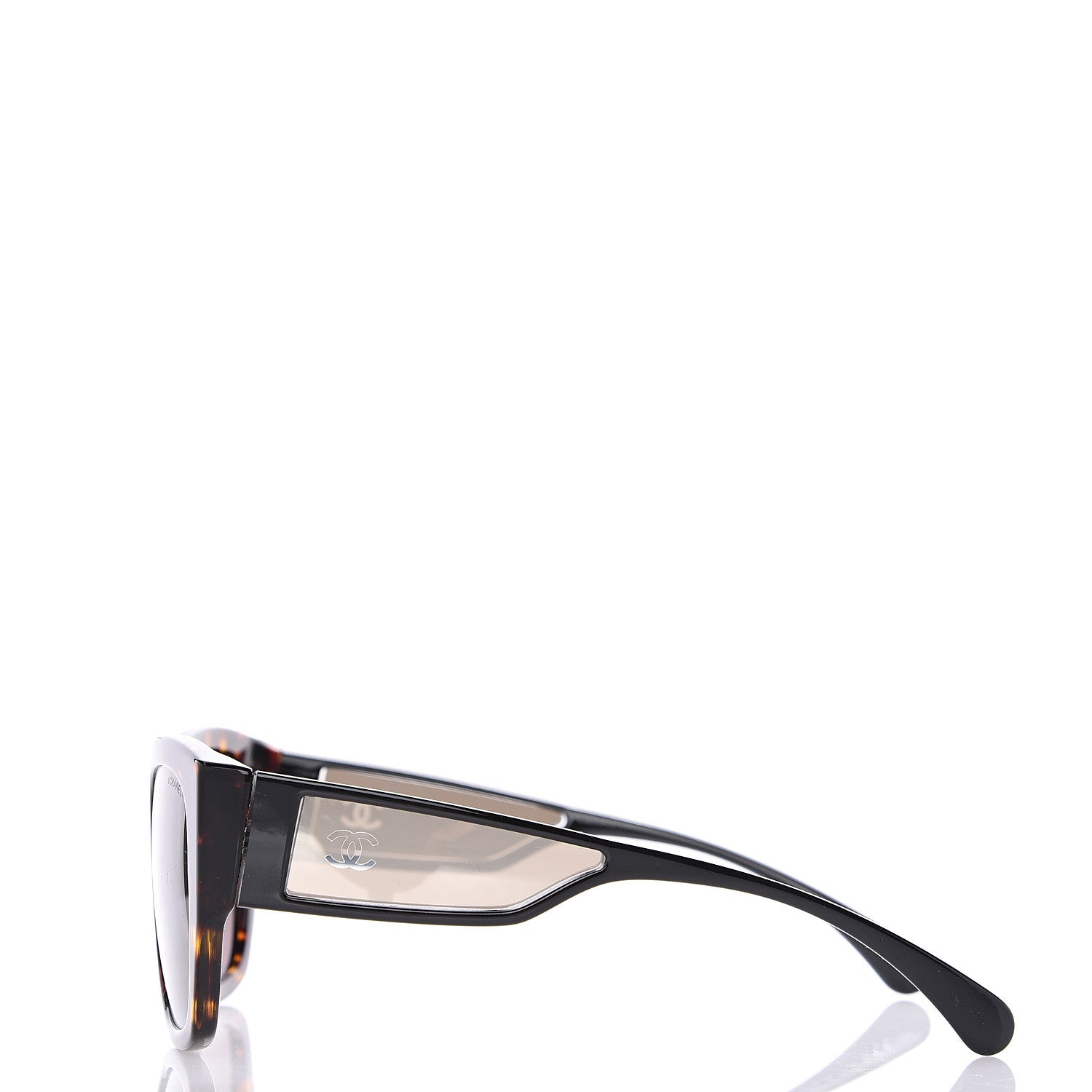 Chanel Acetate 18K White Gold Butterfly Sunglasses 5429 Dark Tortoise 2 of 8