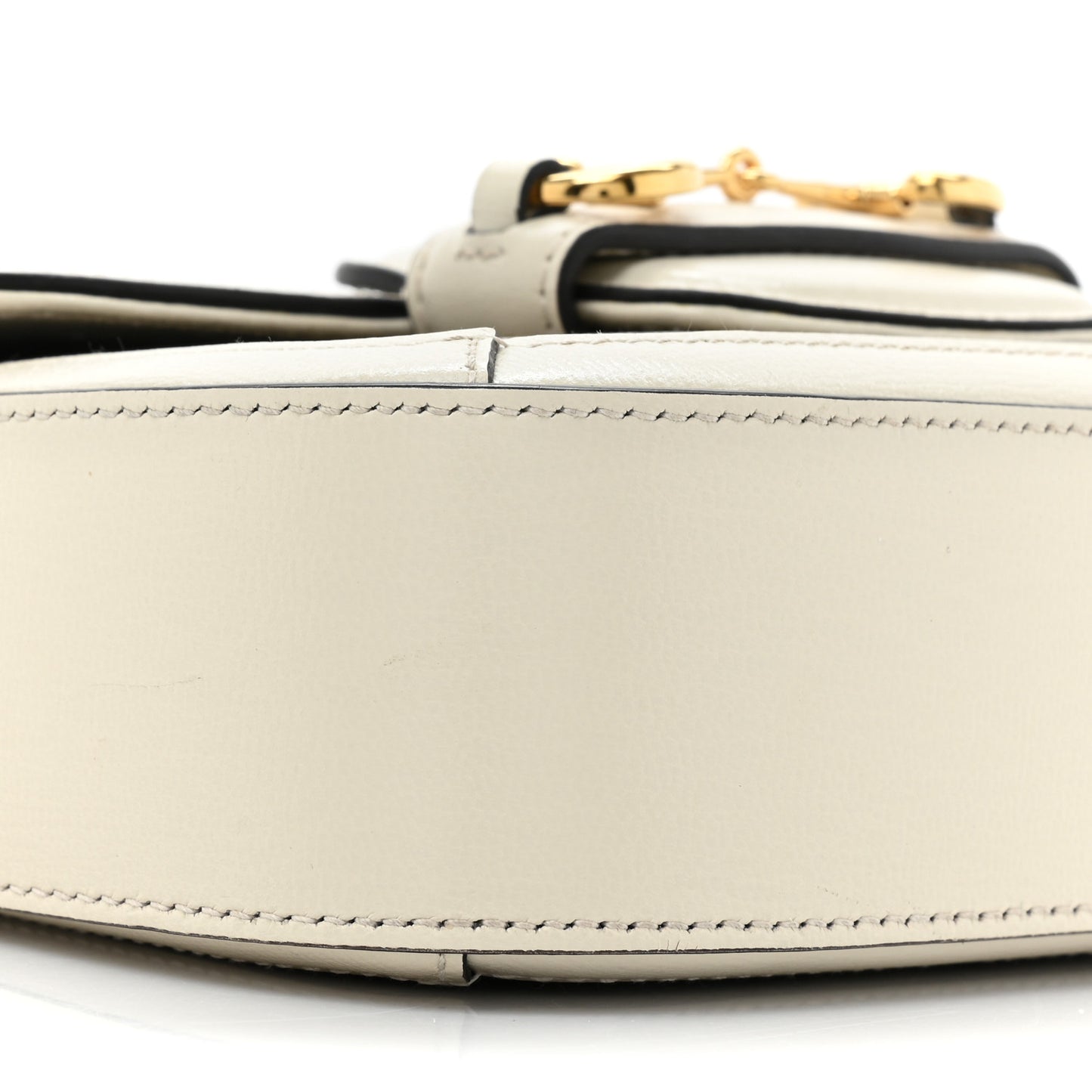 GG Supreme Monogram Web Mini Horsebit 1955 Shoulder Bag Beige Mystic White
