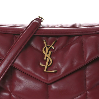 Saint Laurent Lambskin Quilted Small Loulou Puffer Monogram Chain Satchel Red 10 of 10