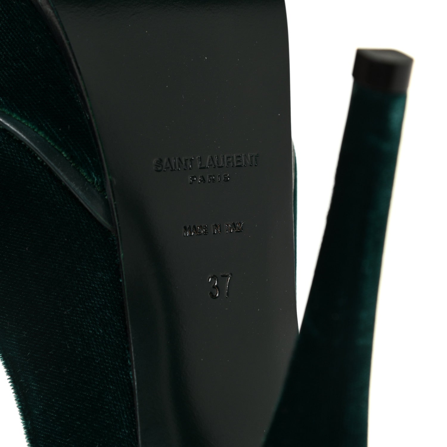 Saint Laurent Velluto Master Lace Up Tribute 105 Platform Sandals 37 Green 9 of 13