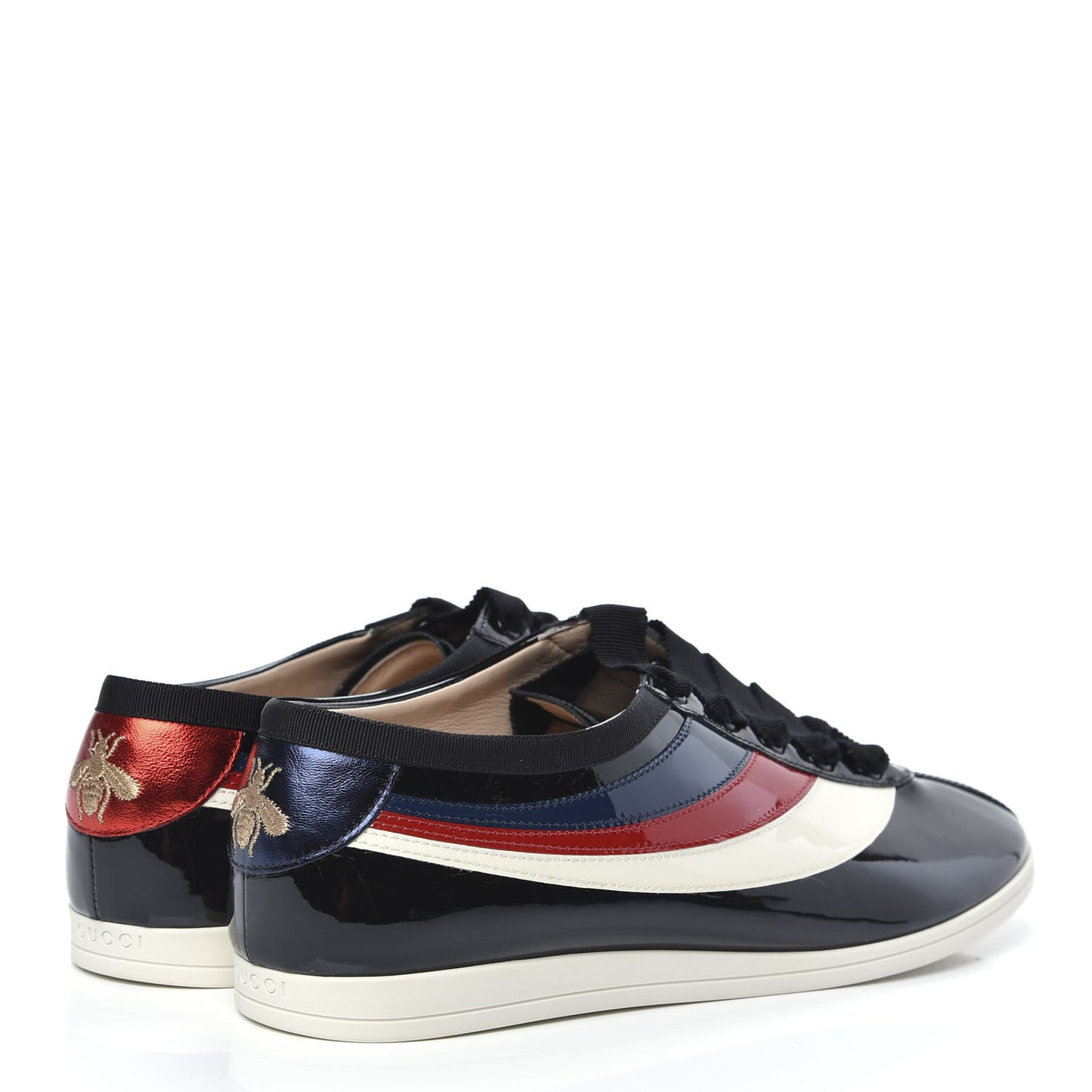 Patent Calfskin Web Falacer Sneakers 9.5 Black