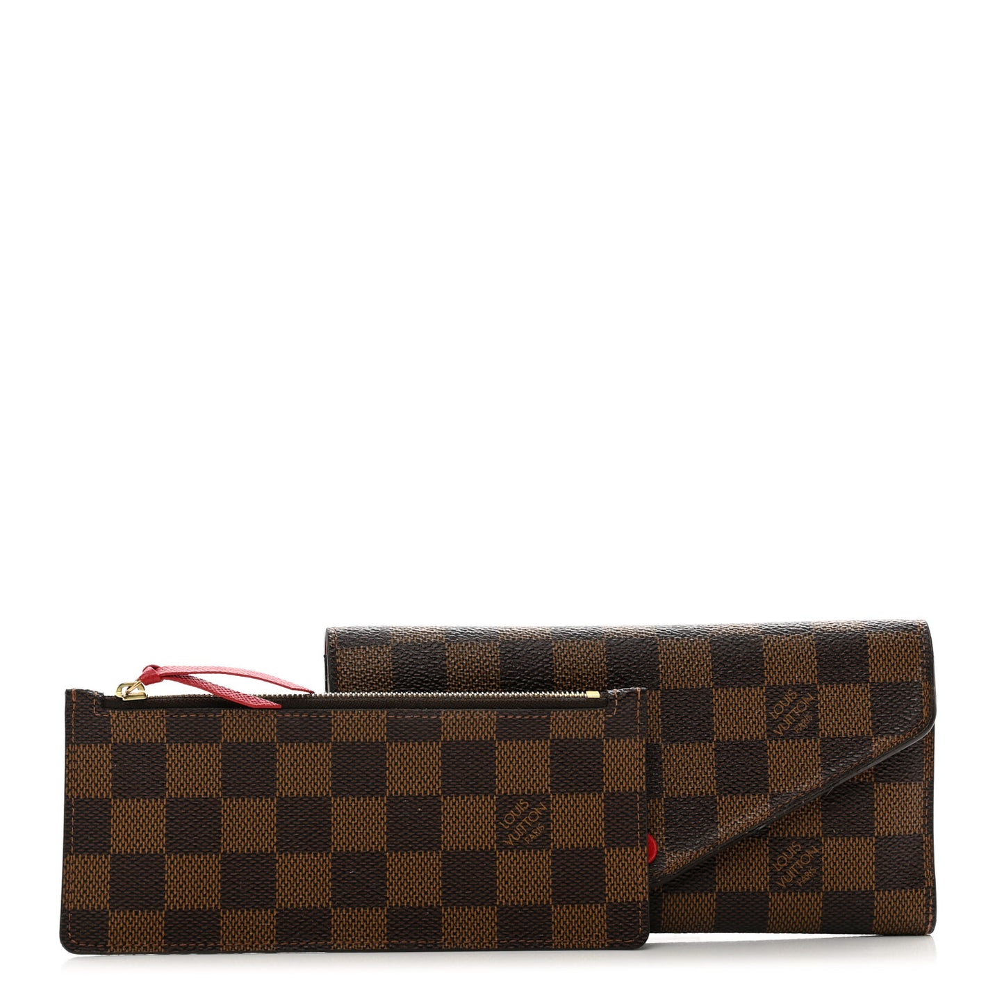 Damier Ebene Josephine Wallet Red