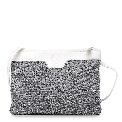 Chanel Terry Pouch White Black 1 of 9